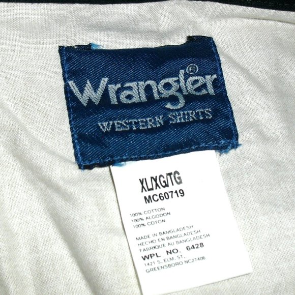 Wrangler 90s Vintage Mens Pearl Buttons Aztec Print Long Sleeve Shirt sz. XL New - Picture 3 of 4